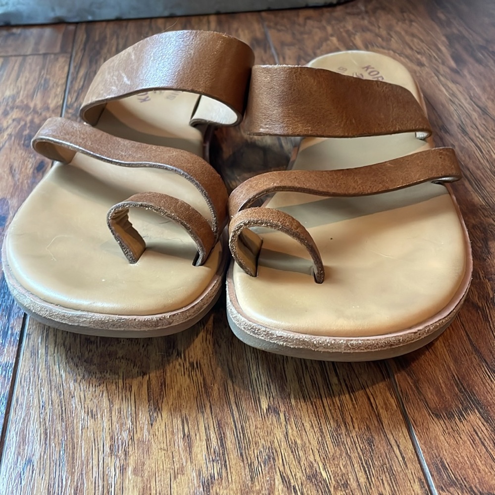 Kork Ease Women's Pine Tan Brown Leather Slide Sandals Shoe Size 7 - Picture 4 of 10